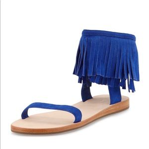 Kate Spade Alex Fringe Sandal - Sz 6 - Lapis Blue